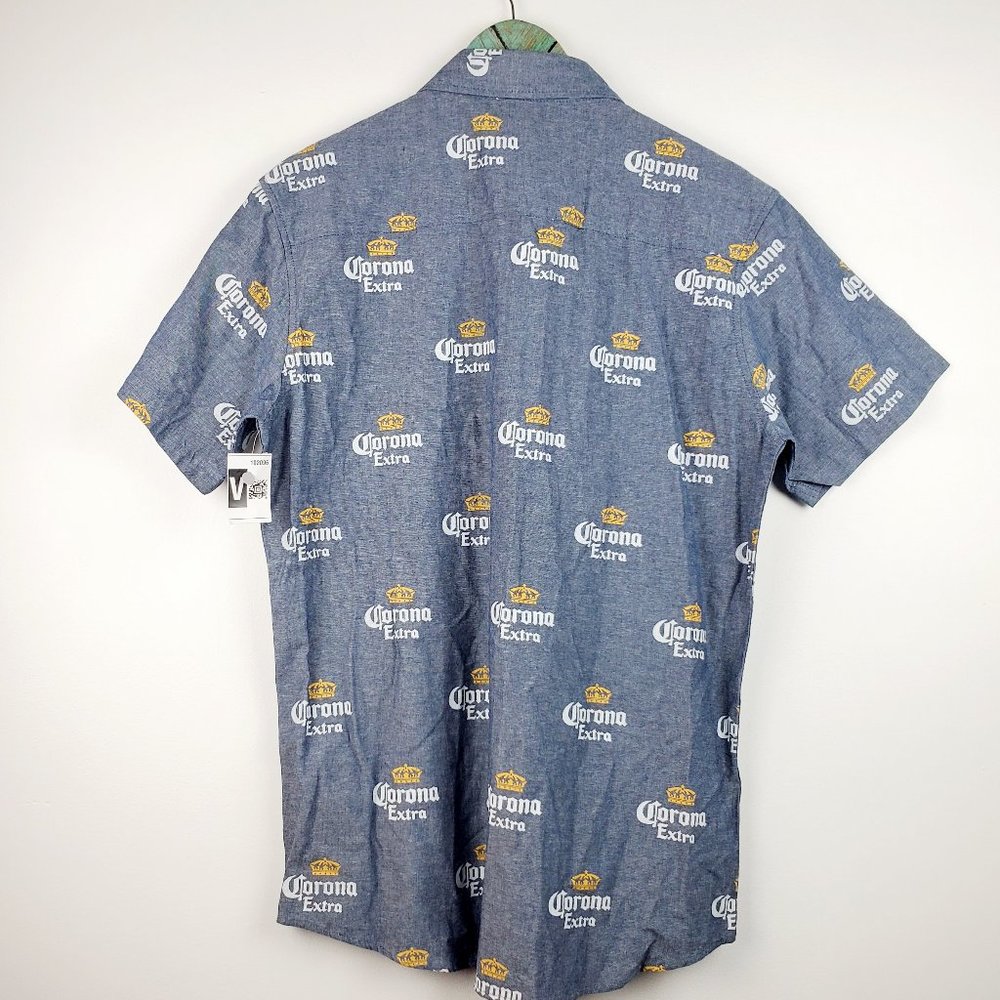 Corona Extra Button Up Denim SS Shirt Sz Med NWOT - Picture 7 of 10
